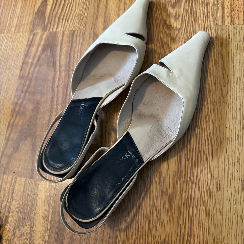 Elegant Cream Women's Slingback Shoes